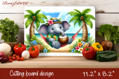 Cute animal cutting board sublimation, sea Palm tree beach Product Image 1