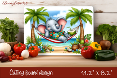 Cute animal cutting board sublimation, sea Palm tree beach Product Image 1