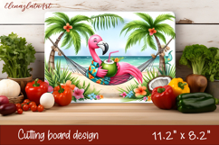 Cute animal cutting board sublimation, sea Palm tree beach Product Image 1
