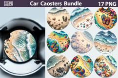 Sea Wave Car Coaster | Summer Round Coaster Product Image 1