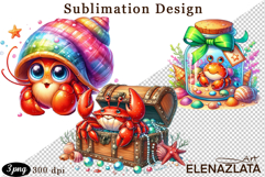 Watercolor baby crab clipart. Cute crab illustrations Product Image 1