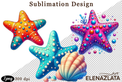 Watercolor baby Starfish clipart. Cute sea illustrations Product Image 1