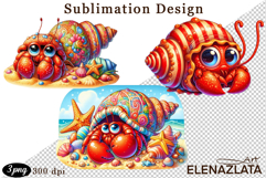 Watercolor baby crab clipart. Cute crab illustrations Product Image 1