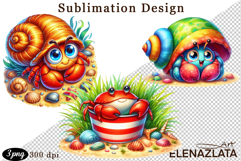 Watercolor baby crab clipart. Cute crab illustrations Product Image 1