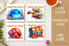 Beach Coaster Sublimation. Sea Coaster Design Product Image 1