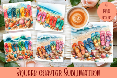Beach Coaster Sublimation. Sea Coaster Design Product Image 1