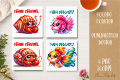 Beach Coaster Sublimation. Sea Coaster Design Product Image 1