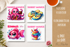 Beach Coaster Sublimation. Sea Coaster Design Product Image 1