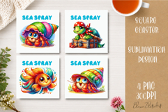 Beach Coaster Sublimation. Sea Coaster Design Product Image 1