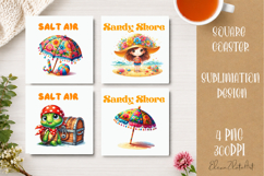 Beach Coaster Sublimation. Sea Coaster Design Product Image 1