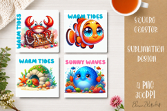 Beach Coaster Sublimation. Sea Coaster Design Product Image 1
