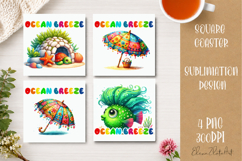 Beach Coaster Sublimation. Sea Coaster Design Product Image 1