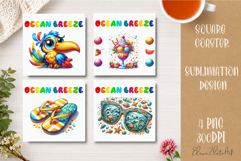 Beach Coaster Sublimation. Sea Coaster Design Product Image 1