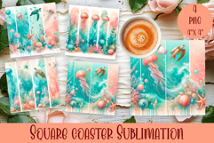Beach Coaster Sublimation. Sea Coaster Design Product Image 1