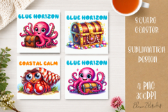 Beach Coaster Sublimation. Sea Coaster Design Product Image 1