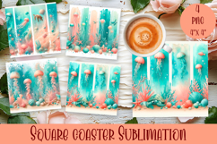 Beach Coaster Sublimation. Sea Coaster Design Product Image 1