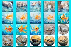 Sea Square Coaster Sublimation Design BUNDLE Product Image 2