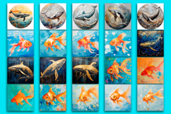 Sea Square Coaster Sublimation Design BUNDLE Product Image 3