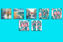 Sea Square Coaster Sublimation Design BUNDLE Product Image 5