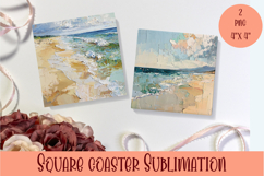 Sea Square Coaster Sublimation Design Product Image 1