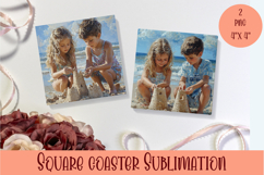Sea Square Coaster Sublimation Design Product Image 1