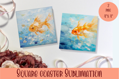 Baby fish square coaster sublimation PNG design Product Image 1