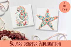 Beach Coaster Sublimation. Sea Coaster Design Product Image 1