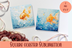 Baby fish square coaster sublimation PNG design Product Image 1