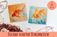 Baby fish square coaster sublimation PNG design Product Image 1