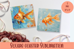 Baby fish square coaster sublimation PNG design Product Image 1