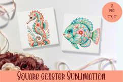 Beach Coaster Sublimation. Sea Coaster Design Product Image 1
