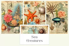 Sea Creatures Junk Journal Pages Product Image 1