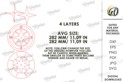 Sea Home Decor Laser Cut. Wall Decor. Compass SVG Product Image 2