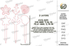 Sea Home Decor Laser Cut. Plant Stakes SVG Product Image 2
