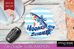 Sea Fish Nautical Car Coaster Sea Quotes Coaster PNG Product Image 1