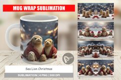 Mug sublimation design Sea Lion Christmas Product Image 1