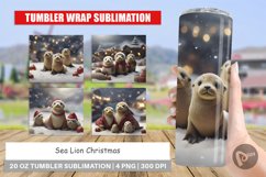 Tumbler Sublimation Sea Lion Christmas Product Image 1
