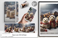 Digital Paper Sea Lion Christmas Product Image 1