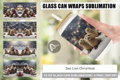 Glass Can Wraps Sea Lion Christmas Product Image 1