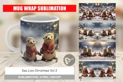 Mug sublimation design Sea Lion Christmas Product Image 1