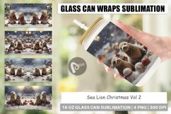 Glass Can Wraps Sea Lion Christmas Product Image 1