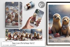 Digital Paper Sea Lion Christmas Product Image 1