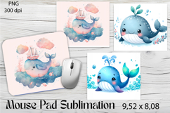 Whale Mouse Pad Design, Sea Sublimation Designs Product Image 1
