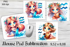 Aquarius mouse pad Sublimation | zodiac sign, horoscope Product Image 1