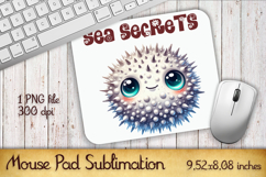 Watercolor Fish Mouse Pad Template, Sea Sublimation Design Product Image 1