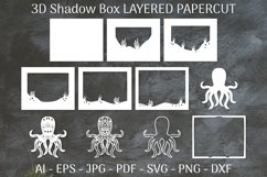 Sea Animals Mandala 3D Shadow Box Layered Papercut Bundle Product Image 7