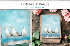 seagulls junk journal, vintage sea papers Product Image 3