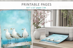 seagulls junk journal, vintage sea papers Product Image 4