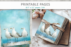 seagulls junk journal, vintage sea papers Product Image 5