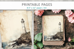lighthouse junk journal, vintage sea paper Product Image 3